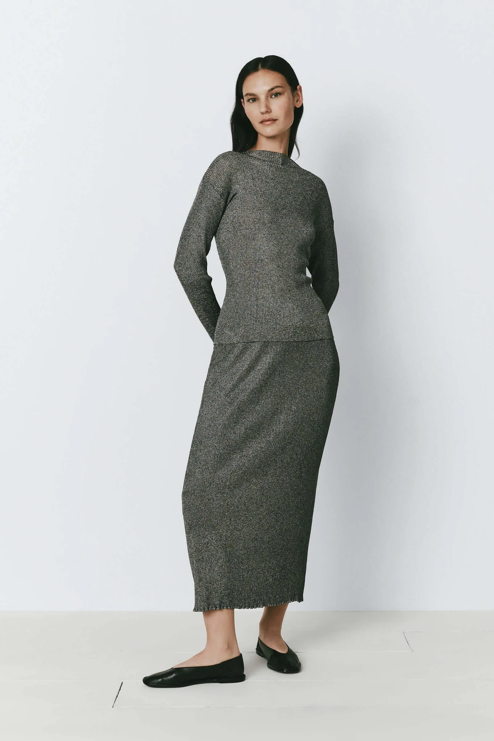 Yvain Metallic Knit Skirt